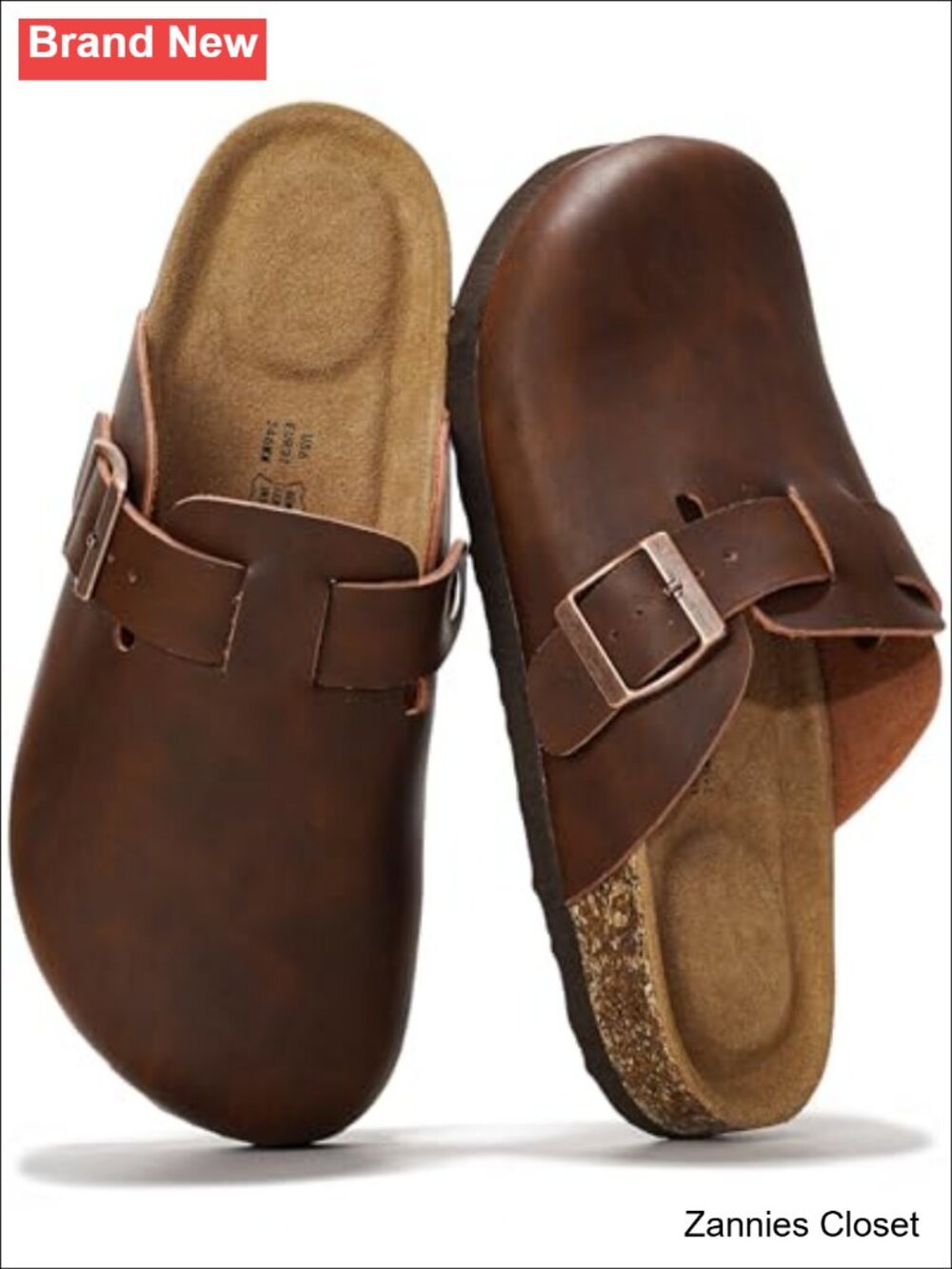 ✨Project Cloud Women's Genuine Leather Clogs Slip-On Mules Cork Footbed